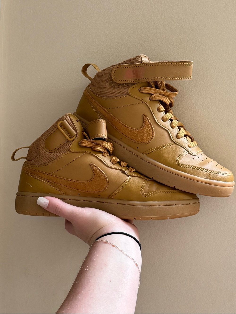 Nike Kids' High-Top Sneakers in Wheat/Tan